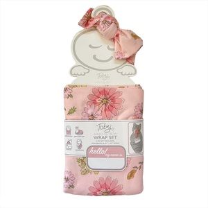 Toby baby swaddle wrap & headband set